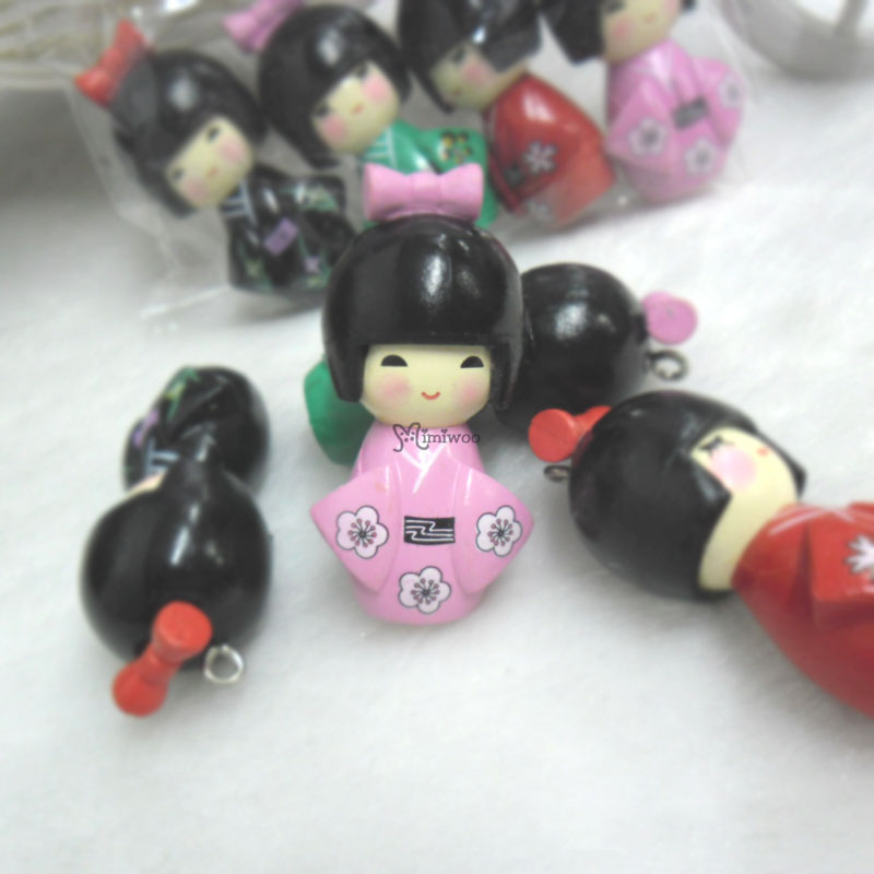 Japan Kimono Girl Figure Miniature 4cm Mini Japanese Fashion Doll (4pcs Set)