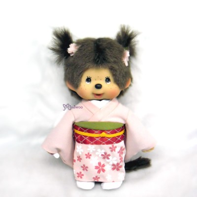 256160 Monchhichi S Size Twin Pigtail MCC Sakura Kimono Girl ~ 256160 Monchhichi S Size Twin Pigtail MCC Sakura Kimono Girl ~