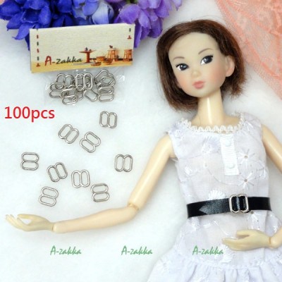 NDA050SXSLR Doll Dress DIY 8x8mm Metal Buckle Silver 100pcs