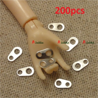 DIY Material 6mm Mini Plate Metal Zipper Head Silver (200pcs) NDA072SXSLR 