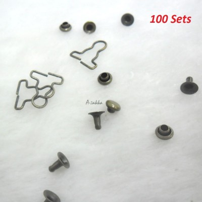 NDA116SXCPR DIY 4mm Mini Overall Suspender Buckle COPPER (100 Set)