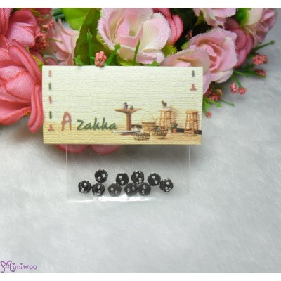 DIY Materials 4mm Metal Mini Button Flower Dark Grey (10pcs) NDB035DGY