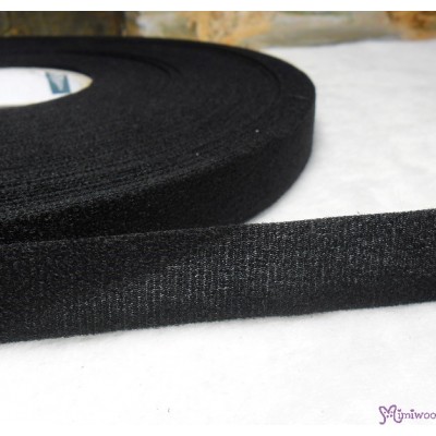 VEB-2 DIY Material Thin Velcro Tape Set 2cm x 50 meter BLACK