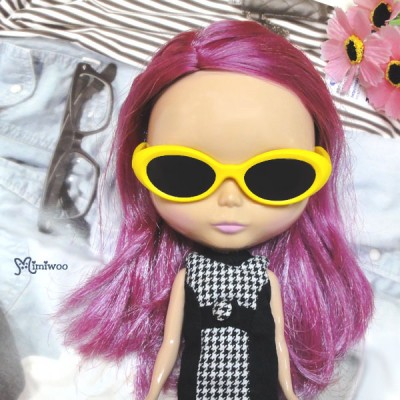 HSM011YEW02 Neo B Doll Mimi Plastic Yellow Glasses Black Lens