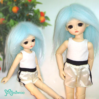 KUD001YEW Yo SD Bjd Doll Outfit Boxing Trunk Pants Off-white