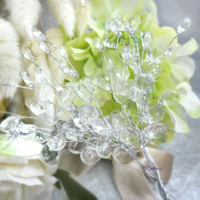 YC0054WHE Doll Decoration Diamond-Look Plastic Tree White