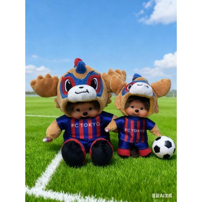 16025135 Japan J-League Soccer Club FC Tokyo x Monchhichi S Size Plush ~ RARE