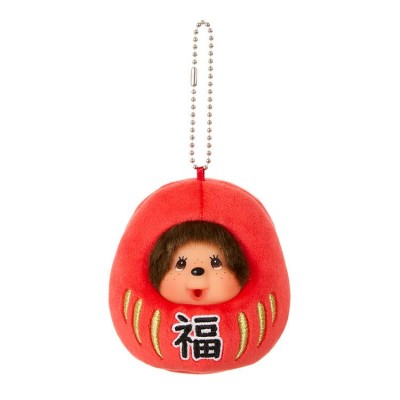 202942 Monchhichi Lucky Daruma SS Size Plush Mascot Red ~ NEW ~ 