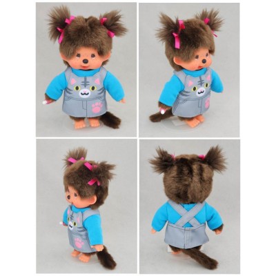 203895 Sekiguchi Monchhichi S Size Animal Dress Grey Kitten Cat Girl