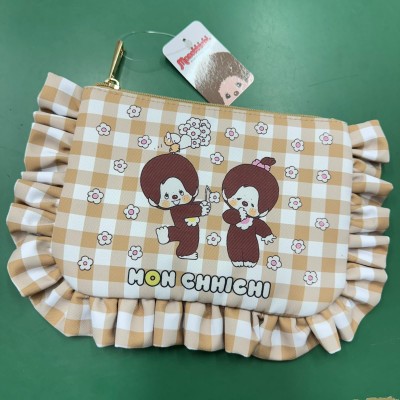 204179 Monchhichi Makeup Bag Checker Beige 204179 Monchhichi Makeup Bag Checker Beige