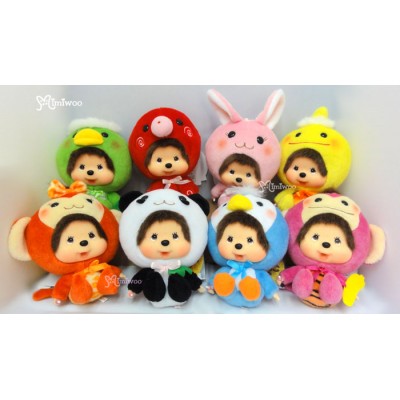220570set Big Head Monchhichi x Chamekko Keychain Octopus Panda Monkey Bunny (Set of 8pcs) ~ LAST