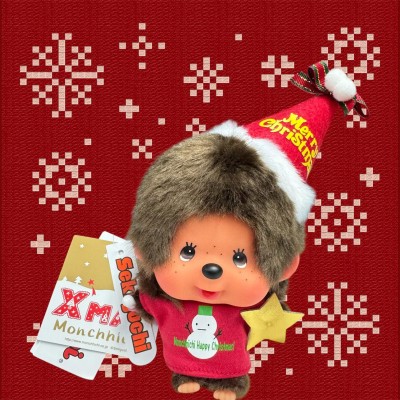 220990 Big Head Monchhichi 17cm X'Mas Mascot Christmas Santa 