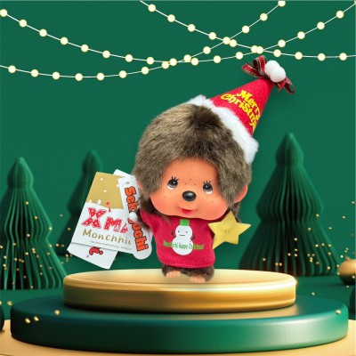 220990 Big Head Monchhichi 17cm X'Mas Mascot Christmas Santa 