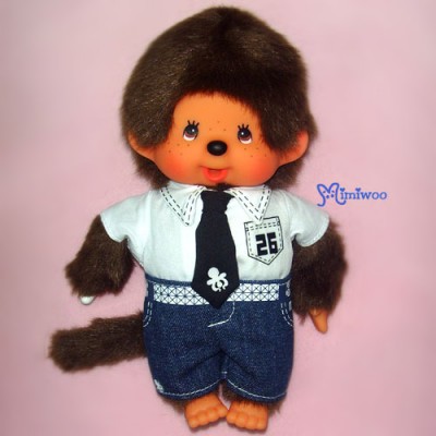 222700  Sekiguchi Monchhichi S Size Dressed Tie Shirt Jeans Boy ~ RARE