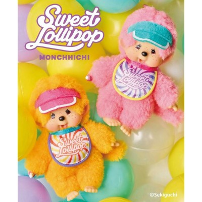 227020 Sweet Lollipop Monchhichi SS Size Keychain Mascot Pink  