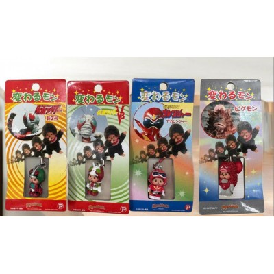 233540 Monchhichi 3cm Mini Plastic Mascot Phone Strap Ultraman Red