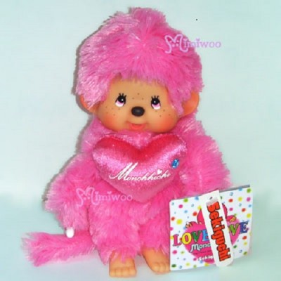 Monchhichi Plush 20cm S Size Love Love MCC Pink 243640
