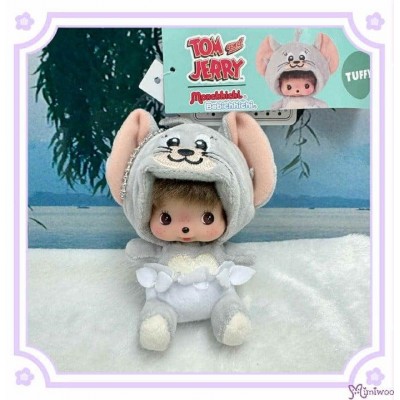 244072 Tom & Jerry x Monchhichi Baby Bebichhichi Mascot Keychain - Tuffy Cat  ~  