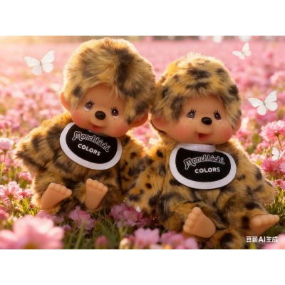 244485 Monchhichi SS Size Colors Keychain Mascot - Leopard  