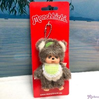 2481 Monchhichi Friend 10cm Plush Mascot Ball Chain - Raccoon ~ RARE