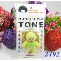 Monchhichi Tone 7.5cm Plush Mini Mascot Keychain Phone Strap - Lt. Green 2492