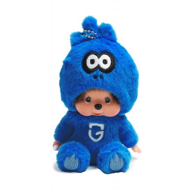25-O-0012  Japan J-League Soccer Club GAMBA OSAKA x Monchhichi 13cm Keychain Mascot 