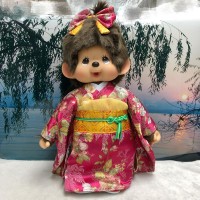256358 Monchhichi L Size Plush MCC Red Kimono Girl ~~ LAST ONE ~ 