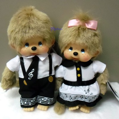 258376+258383 Monchhichi S Size Music Note Costume Boy & Girl 