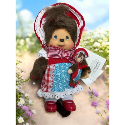 258500 Monchhichi S Size Plush Modern Doll with her Buddy ~ RARE ~