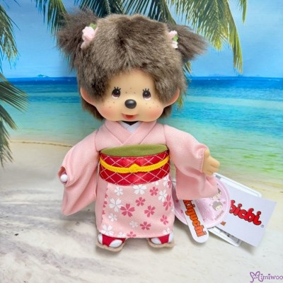 260751 Monchhichi S Size  Twin Pigtail Sakura Cherry Blossom Kimono Girl 