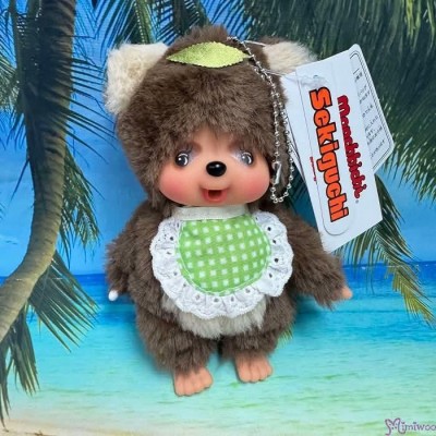 263080 Monchhichi Friend Mascot 14cm Keychain - TanuTanu Raccoon -