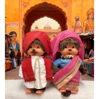 276020+30 Sekiguchi Monchhichi Plush 20cm National Indian Boy & Girl   276020+30 Sekiguchi Monchhichi Plush 20cm National Indian Boy & Girl