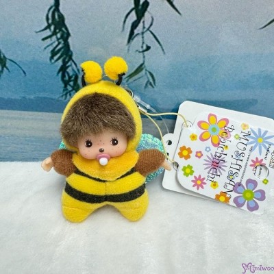 293580 Monchhichi Baby Bebichhichi 8cm Strap Mascot ~ BEE ~ RARE 