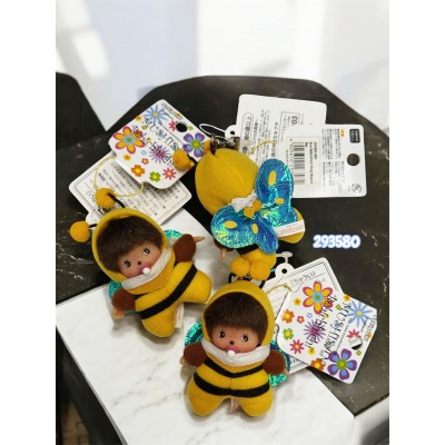 293580 Monchhichi Baby Bebichhichi 8cm Strap Mascot ~ BEE ~ RARE 