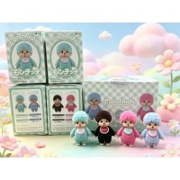 496247 Color Flocking Monchhichi 6cm Plastic Mini Figure Ver.7  (4pcs Set)