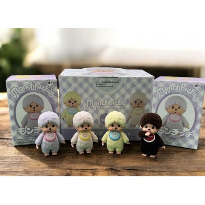 496261 Color Flocking Monchhichi 6cm Plastic Mini Figure Ver.8  (4pcs Set)  