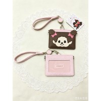 54538 Monchhichi PU Leather Card Case with Strap GIRL