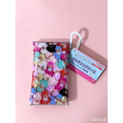583263 Monchhichi 11.5 x 6.5cm Multi Clear Case with Camping Hook - Colorful