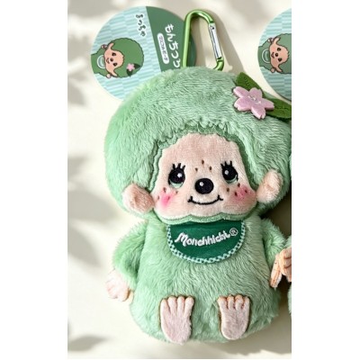 58397 Monchhichi Coin Bag Plush Pouch Mascot ~ Matcha Green Tea Boy 58397 Monchhichi Coin Bag Plush Pouch Mascot ~ Matcha Green Tea Boy