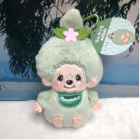 58403 Monchhichi Coin Bag Plush Pouch Mascot ~ Matcha Green Tea Girl 