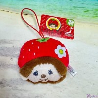 660604 Japan Fukuoka Limited Monchhichi Big Head Strawberry Mascot ~ NEW ARRIVAL