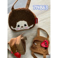 714863 Monchhichi Hand Bag 31 x 21 x 13cm Round Handbag ~ NEW ~