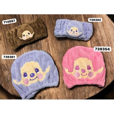 739361 Monchhichi Bath Quick Dry Head Cap - Purple
