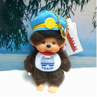 745050 Japan Limited Monchhichi SS Size Keychain Mascot - Train Captain