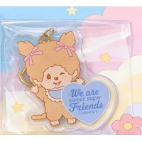 748715 Sugar Sweet Monchhichi 8cm Plastic Keychain Mascot - Girl 