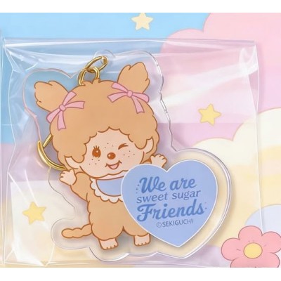 748715 Sugar Sweet Monchhichi 8cm Plastic Keychain Mascot - Girl 