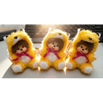 798210 Monchhichi Hokkaido Limited Mascot Keychain - Moko Moko Fox ~ RARE ~ 