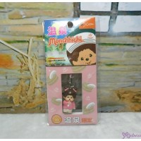 798330 Monchhichi 3cm Mini Plastic Mascot Phone Strap Keychain Onsen Spa Pink