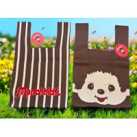 AM-029 Monchhichi 25.5 x 43.5cm Knit Eco Bag - Brown