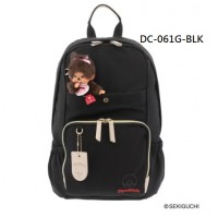 DC-061-BKC Monchhichi Backpack with Girl Mascot W28 × H43 × D13.5cm - Black